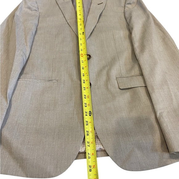 Mens Beige Blazer Enrique Morano 38R NWOT Tan Polyester - Picture 2 of 9